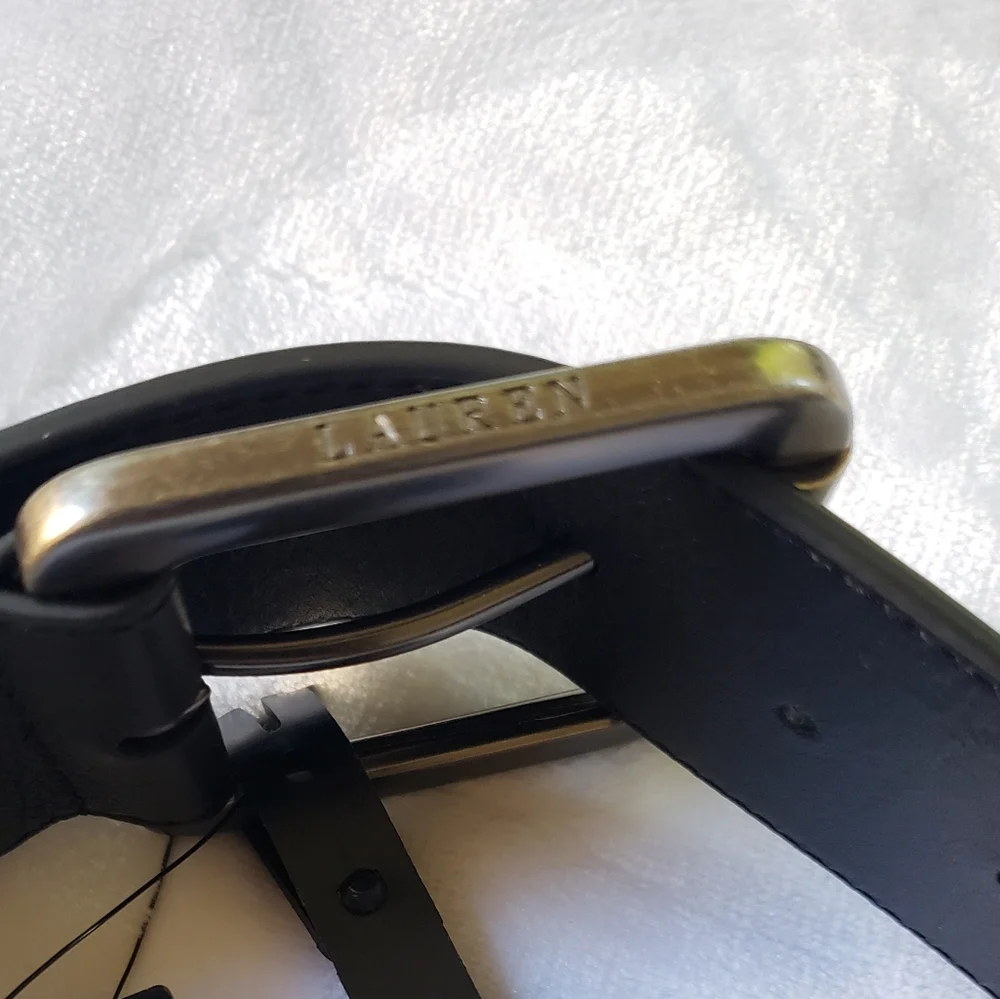 Lauren Ralph Lauren‎ Studded 2ins Wide Black leather Belt. NWT. Size SMALL